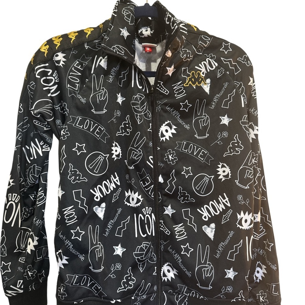 Kappa Black and White Zip-Up Jacket